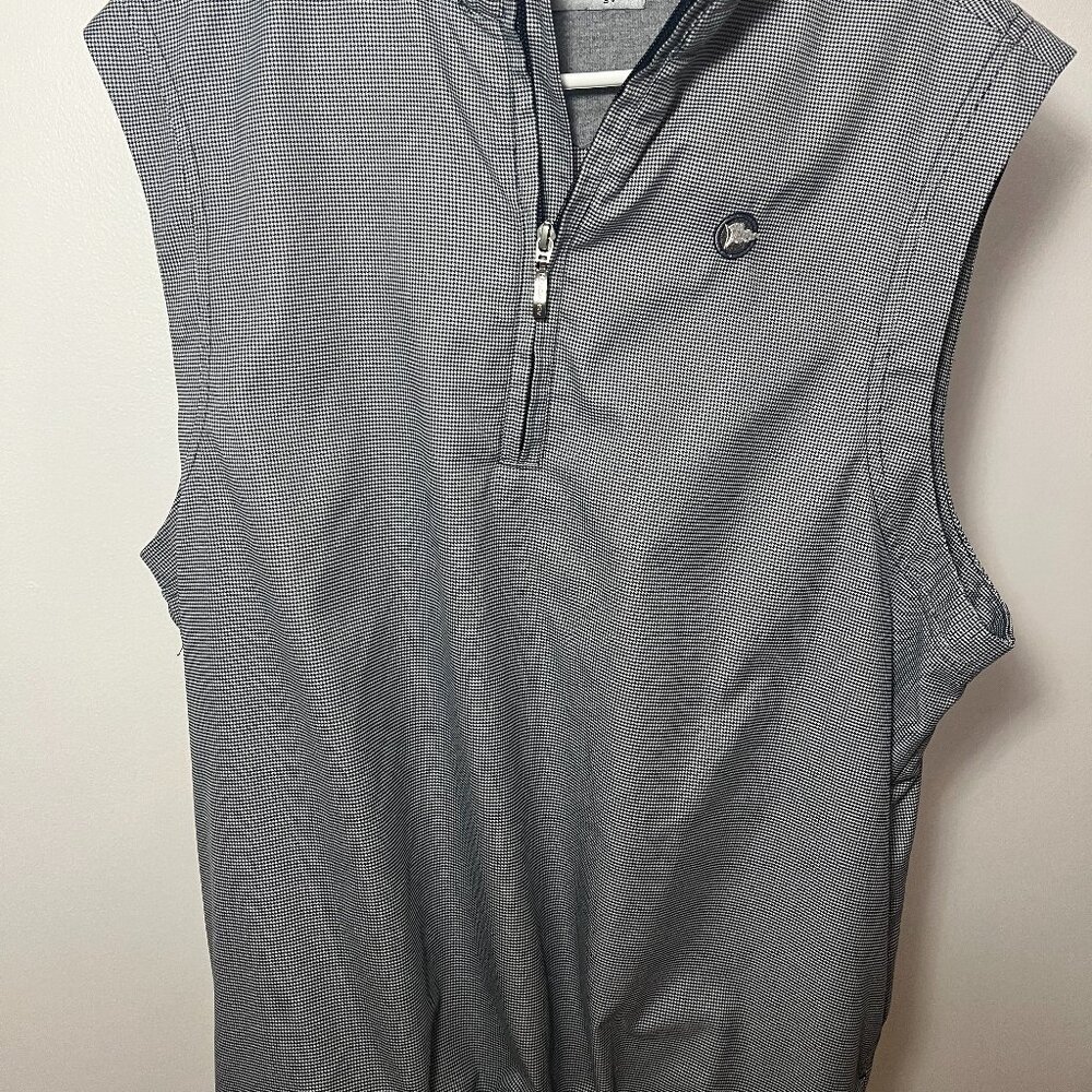 Ashworth Men’s Gray Micro-Houndstooth Golf Vest Quarter Zip Size L